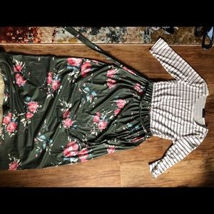 Multi patterned maxi dress